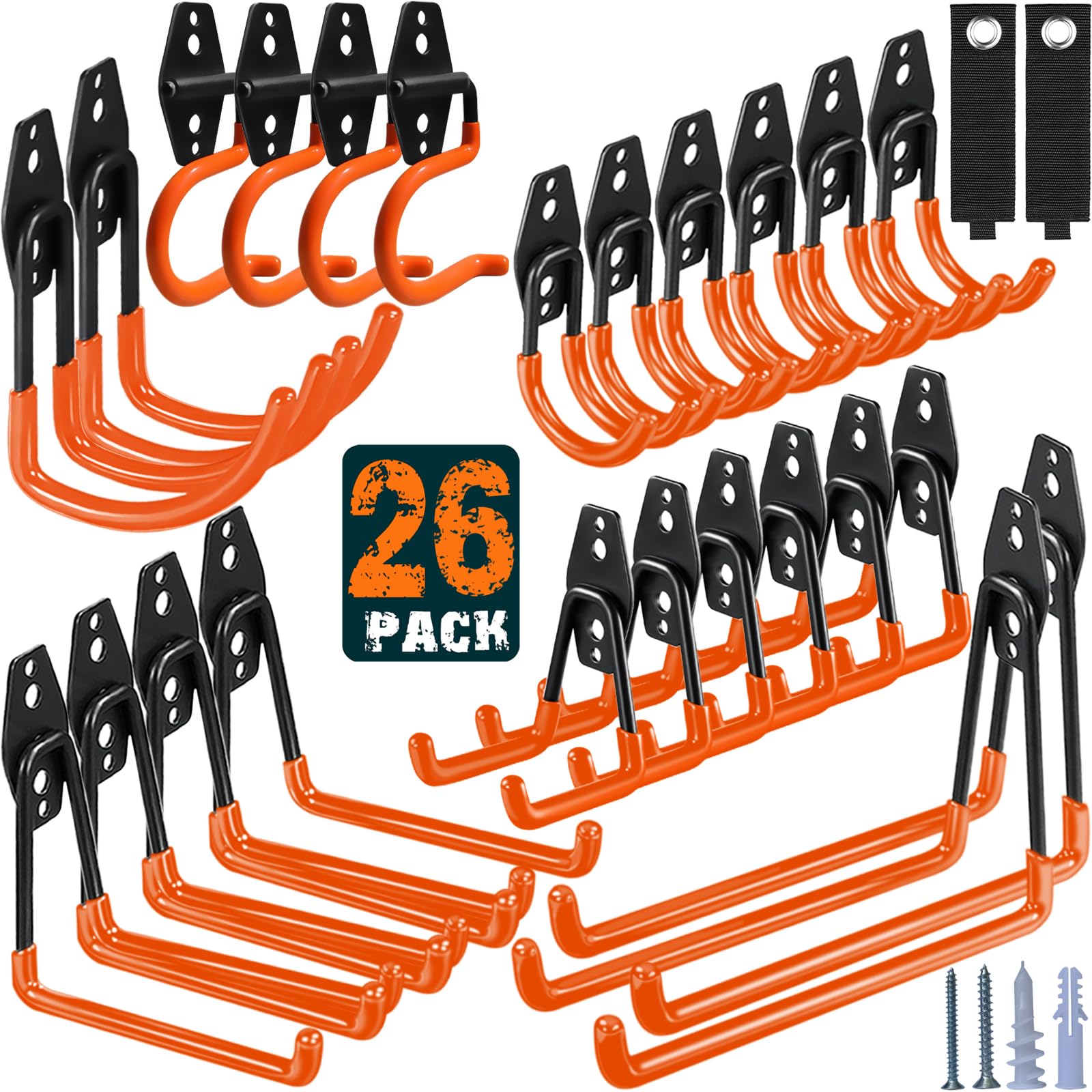 HUPBIPY 26 Pack Garage Hooks Heavy Duty Utility Steel with Anti